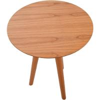 Mesa Lateral Baixa Pé Palito Em Madeira Maciça Com Tampo Lâminado Amendoa - 3