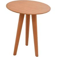 Mesa Lateral Baixa Pé Palito Em Madeira Maciça Com Tampo Lâminado Amendoa - 7