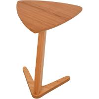 Mesa Lateral De Apoio Flat Moderna Alta Madeira Maciça Amêndoa - 7