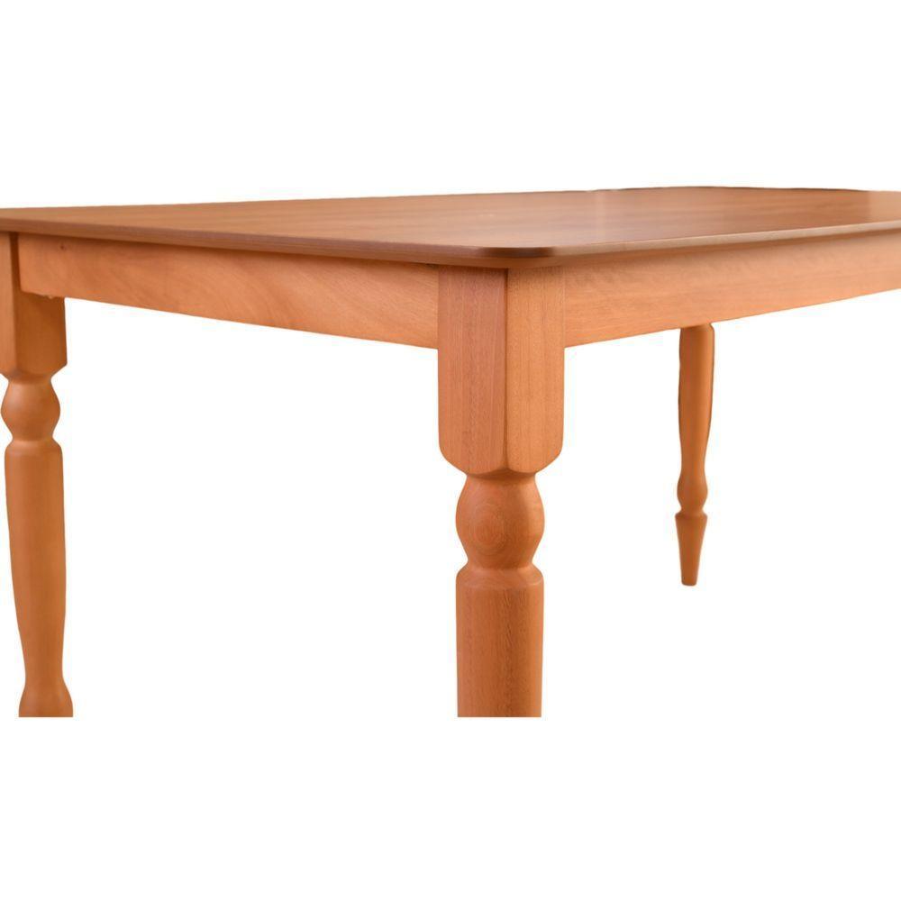Mesa Jantar Orlando Em Madeira Maciça Com Tampo Lâminado 160x90 Pes Torneados - 7