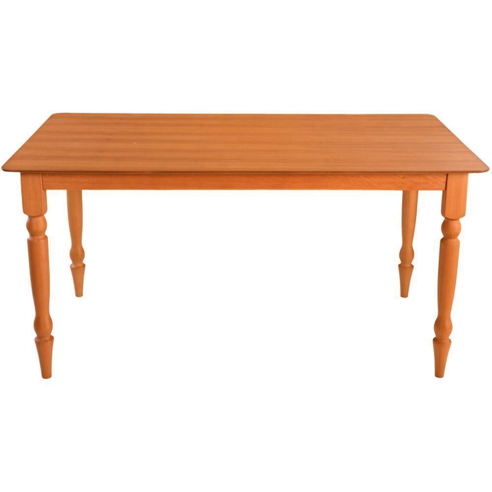 Mesa Jantar Orlando Em Madeira Maciça Com Tampo Lâminado 160x90 Pes Torneados - 9