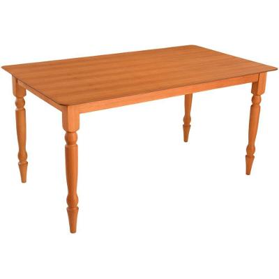 Mesa Jantar Orlando Em Madeira Maciça Com Tampo Lâminado 160x90 Pes Torneados