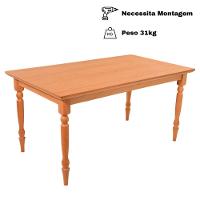 Mesa Jantar Orlando Em Madeira Maciça Com Tampo Lâminado 160x90 Pes Torneados - 2