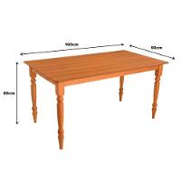 Mesa Jantar Orlando Em Madeira Maciça Com Tampo Lâminado 160x90 Pes Torneados - 3