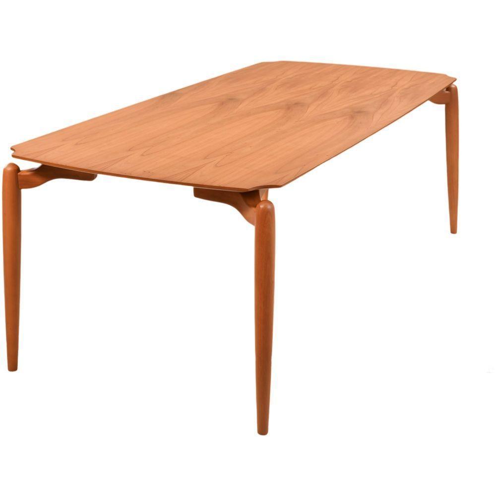 Mesa Jantar Malibu Madeira Maciça Amendoa Tampo Lâminado 180x100 Detalhe Pe Moderna - 4