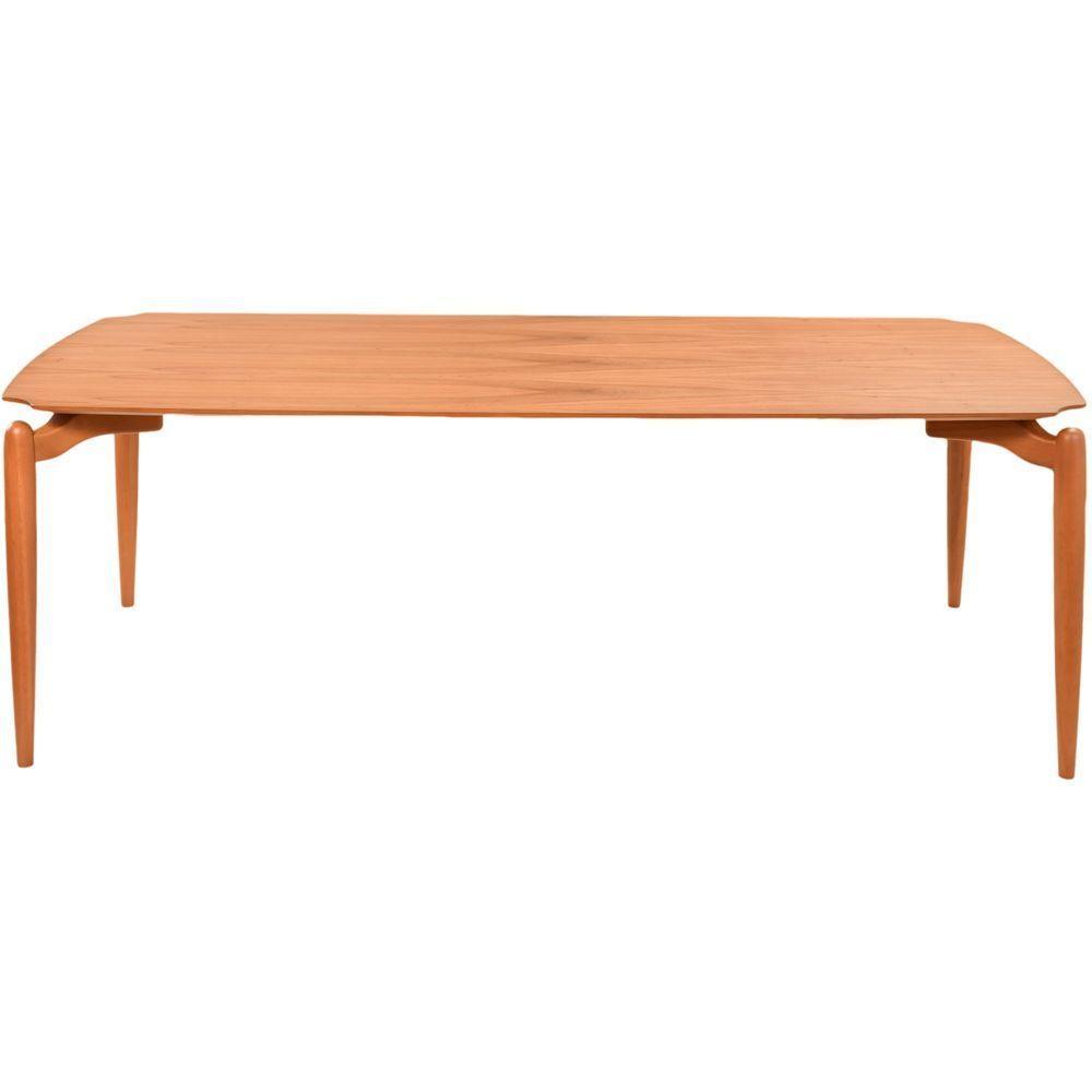 Mesa Jantar Malibu Madeira Maciça Amendoa Tampo Lâminado 180x100 Detalhe Pe Moderna - 5