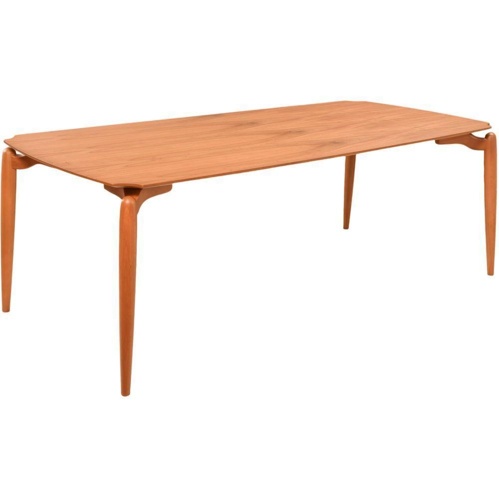 Mesa Jantar Malibu Madeira Maciça Amendoa Tampo Lâminado 180x100 Detalhe Pe Moderna - 7