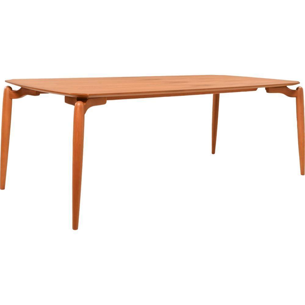 Mesa Jantar Malibu Madeira Maciça Amendoa Tampo Lâminado 180x100 Detalhe Pe Moderna - 9