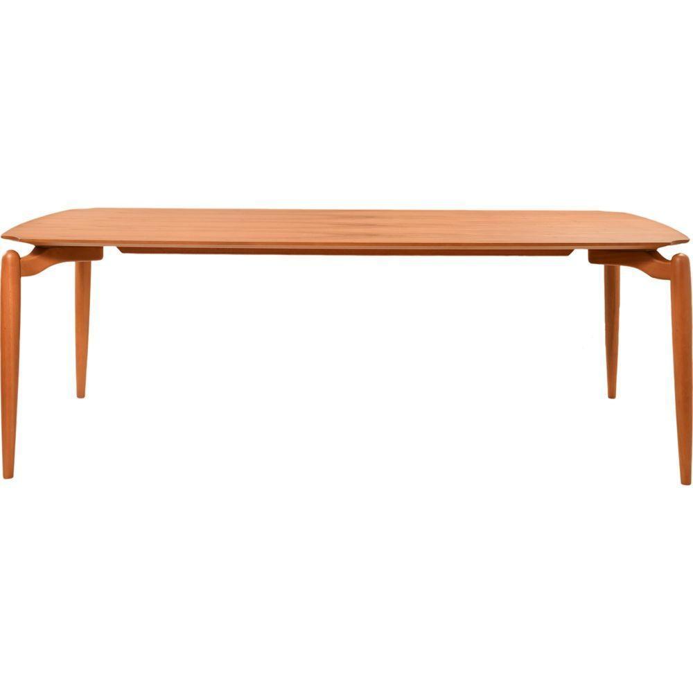 Mesa Jantar Malibu Madeira Maciça Amendoa Tampo Lâminado 180x100 Detalhe Pe Moderna - 10