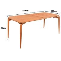 Mesa Jantar Malibu Madeira Maciça Amendoa Tampo Lâminado 180x100 Detalhe Pe Moderna - 3