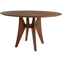 Mesa Jantar Ipanema Redonda Em Madeira Maciça Com Tampo Lâminado 136cm Castanho