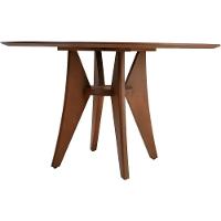 Mesa Jantar Ipanema Redonda Em Madeira Maciça Com Tampo Lâminado 136cm Castanho - 5