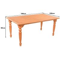 Mesa Jantar Atlanta Madeira Maciça Amendoa Tampo Lâminado 180x100 Pes Torneados - 3