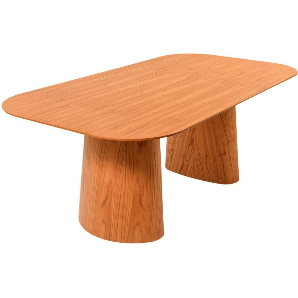 Mesa Jantar Jurerê Com Base E Tampo Lâminado Em Madeira De Cinamomo 180x110 Amêndoa - 5