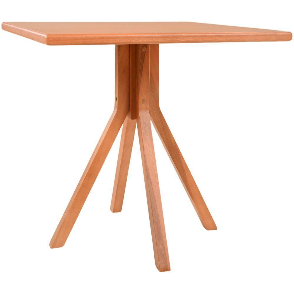 Mesa Gourmet Quadrada Pequena Restaurante Em Madeira Maciça Com Tampo Lâminado 80x80 Amêndoa - 7