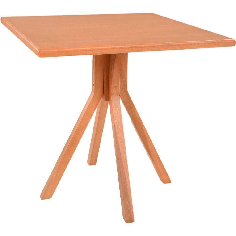 Mesa Gourmet Quadrada Pequena Restaurante Em Madeira Maciça Com Tampo Lâminado 80x80 Amêndoa - 8