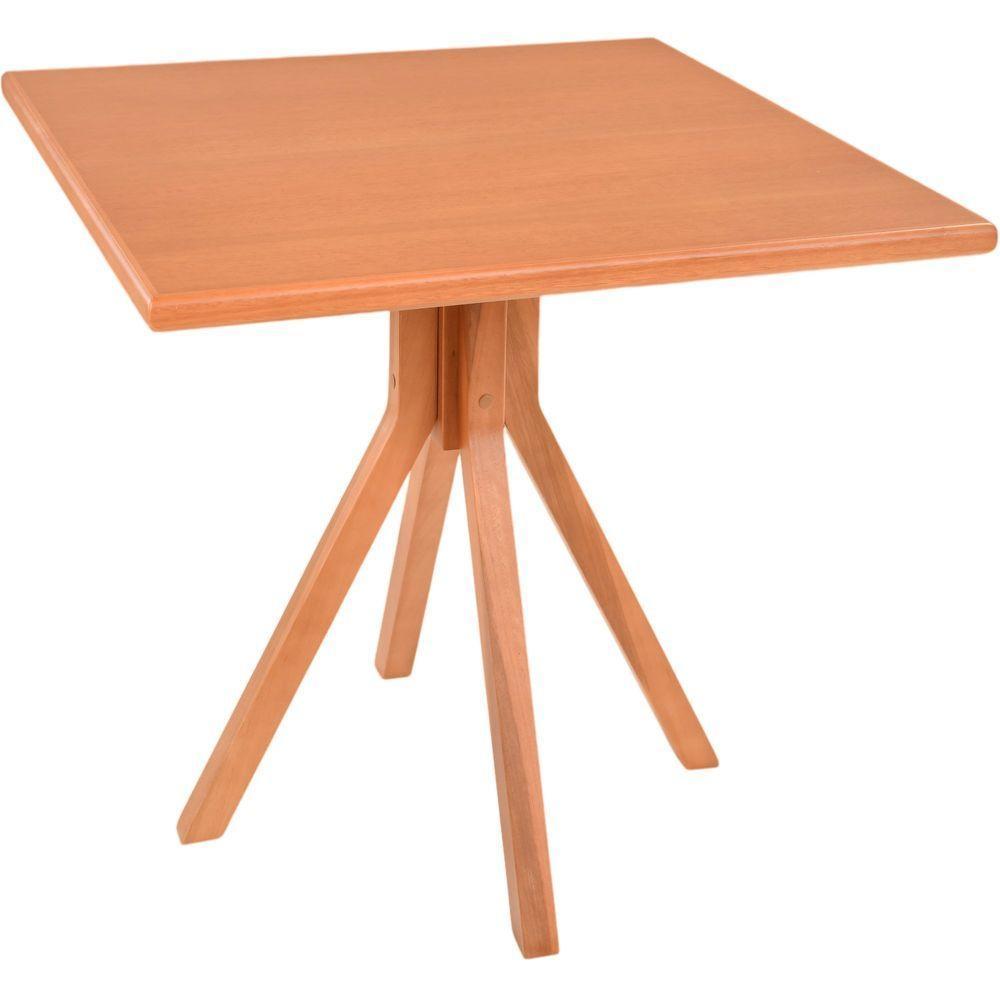 Mesa Gourmet Quadrada Pequena Restaurante Em Madeira Maciça Com Tampo Lâminado 80x80 Amêndoa - 9