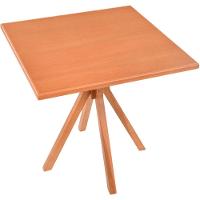 Mesa Gourmet Quadrada Pequena Restaurante Em Madeira Maciça Com Tampo Lâminado 80x80 Amêndoa