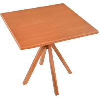 Mesa Gourmet Quadrada Pequena Restaurante Em Madeira Maciça Com Tampo Lâminado 80x80 Amêndoa - 6