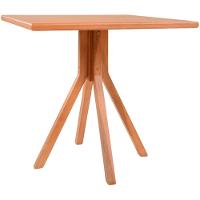 Mesa Gourmet Quadrada Pequena Restaurante Em Madeira Maciça Com Tampo Lâminado 80x80 Amêndoa - 7