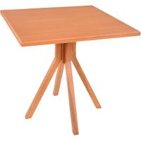 Mesa Gourmet Quadrada Pequena Restaurante Em Madeira Maciça Com Tampo Lâminado 80x80 Amêndoa - 9