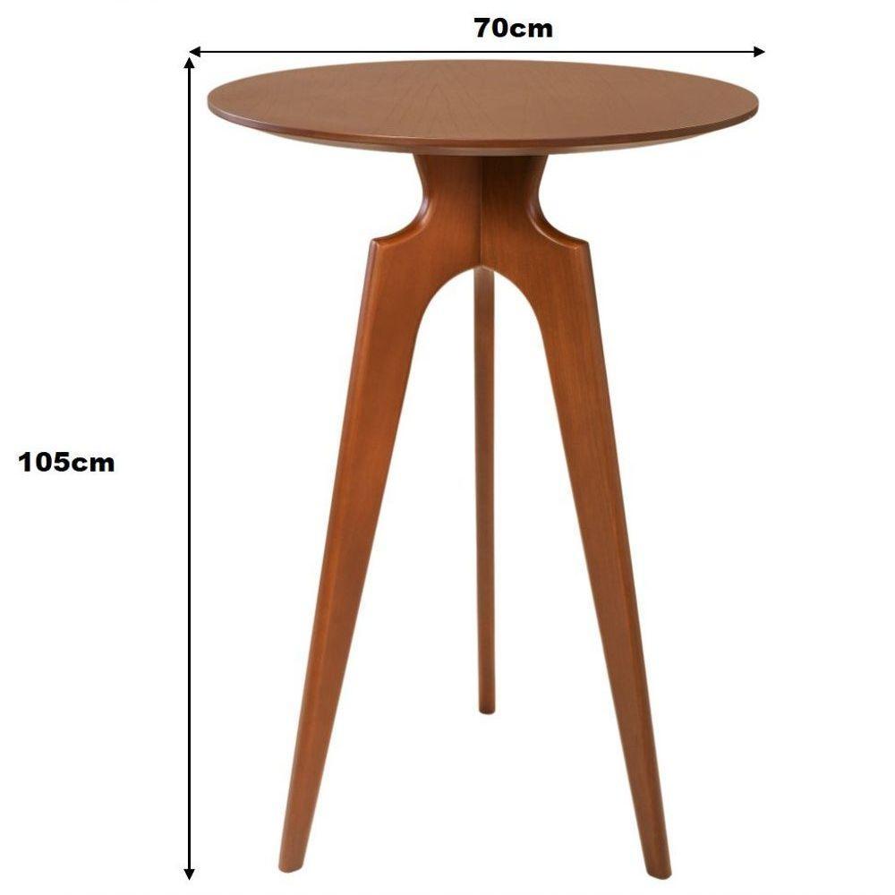 Mesa Bistrô Grécia Alta Madeira Maciça Tampo Lâminado Castanho - 3