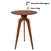 Mesa Bistrô Grécia Alta Madeira Maciça Tampo Lâminado Castanho - 2