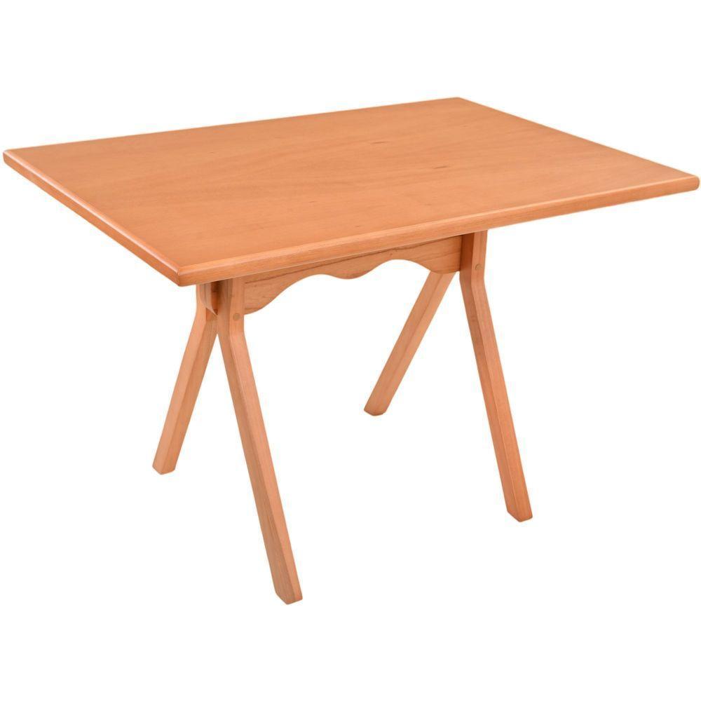 Mesa Gourmet Retangular Pequena Restaurante Em Madeira Maciça Com Tampo Lâminado 120cm Amêndoa - 1