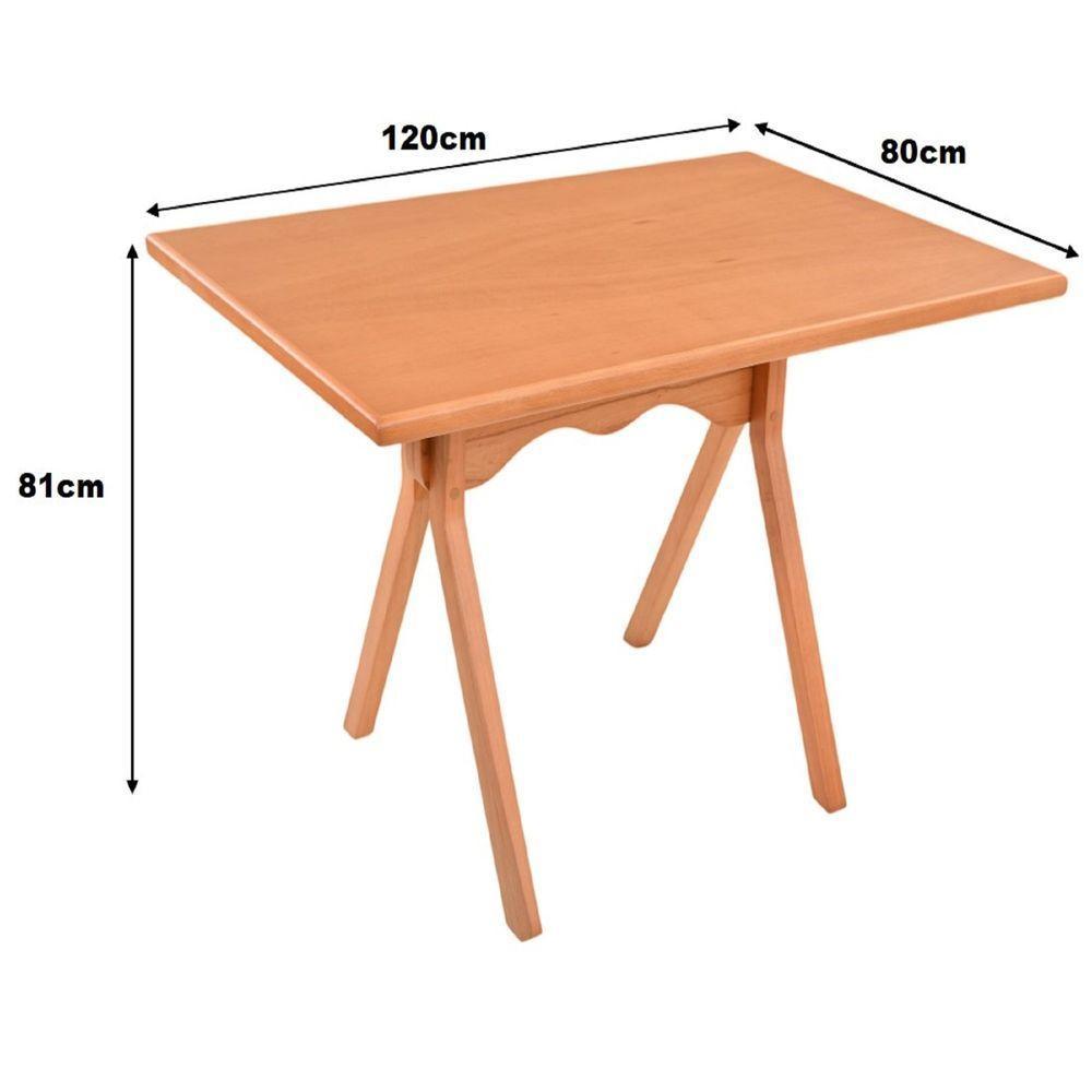 Mesa Gourmet Retangular Pequena Restaurante Em Madeira Maciça Com Tampo Lâminado 120cm Amêndoa - 3