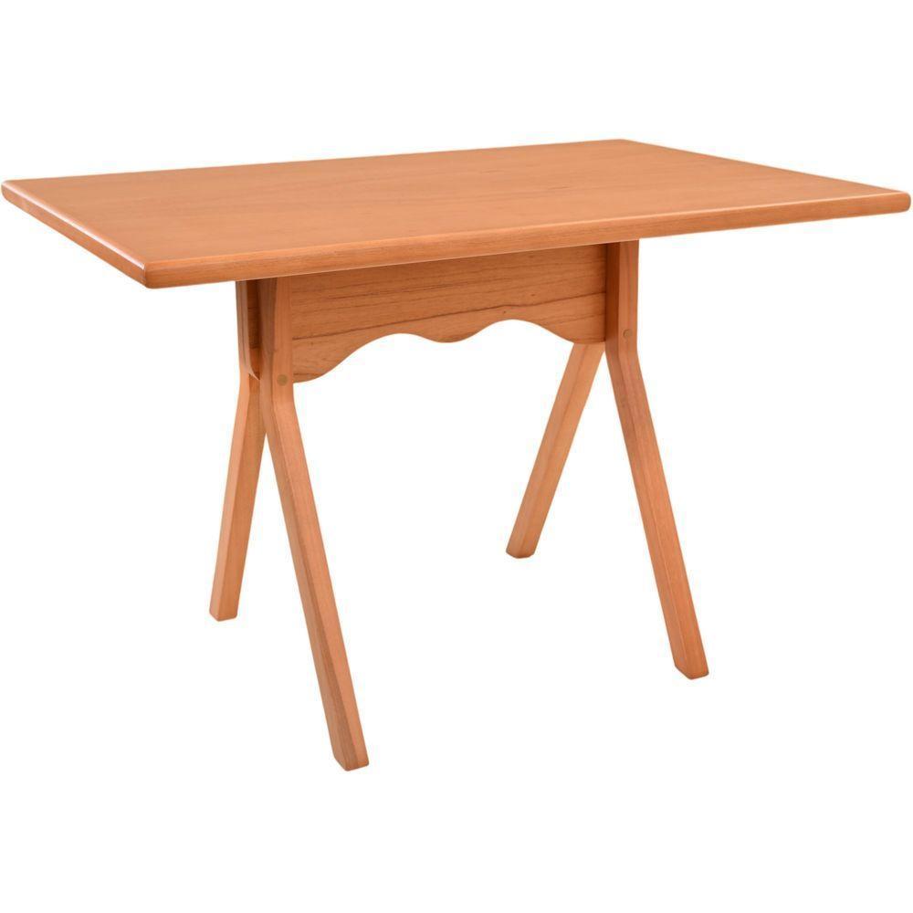 Mesa Gourmet Retangular Pequena Restaurante Em Madeira Maciça Com Tampo Lâminado 120cm Amêndoa - 10