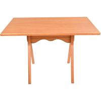 Mesa Gourmet Retangular Pequena Restaurante Em Madeira Maciça Com Tampo Lâminado 120cm Amêndoa