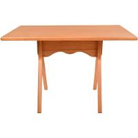 Mesa Gourmet Retangular Pequena Restaurante Em Madeira Maciça Com Tampo Lâminado 120cm Amêndoa - 5