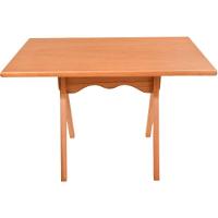 Mesa Gourmet Retangular Pequena Restaurante Em Madeira Maciça Com Tampo Lâminado 120cm Amêndoa - 6