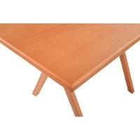 Mesa Gourmet Retangular Pequena Restaurante Em Madeira Maciça Com Tampo Lâminado 120cm Amêndoa - 8