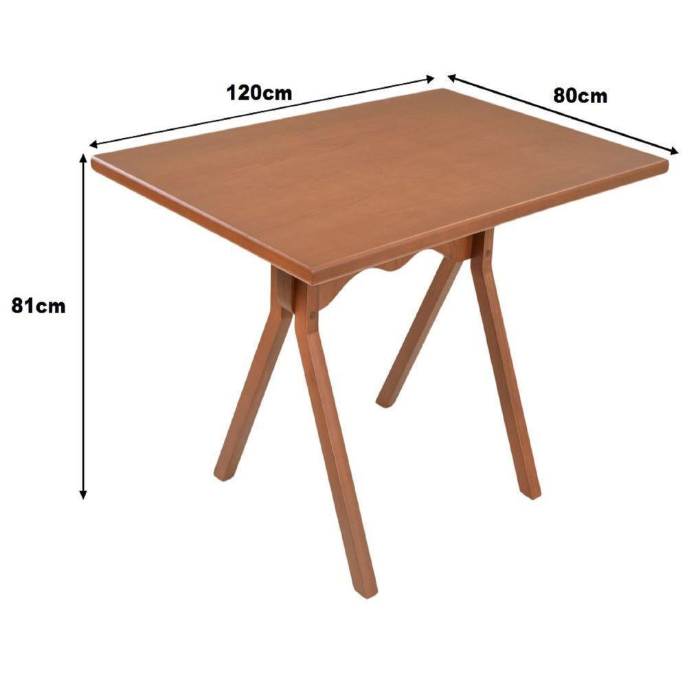 Mesa Gourmet Retangular Pequena Restaurante Em Madeira Maciça Com Tampo Lâminado 120cm Castanho - 3