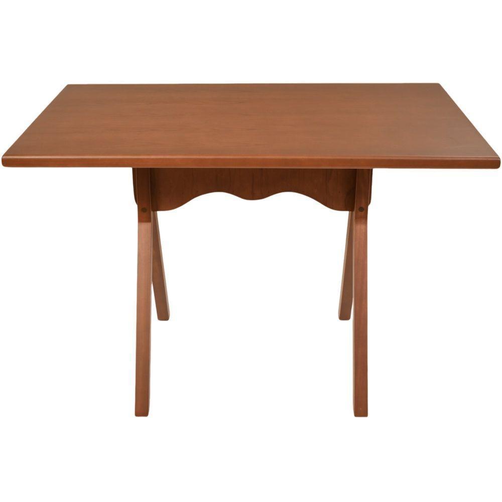 Mesa Gourmet Retangular Pequena Restaurante Em Madeira Maciça Com Tampo Lâminado 120cm Castanho - 4