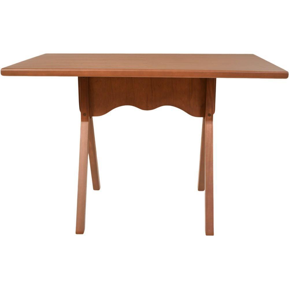 Mesa Gourmet Retangular Pequena Restaurante Em Madeira Maciça Com Tampo Lâminado 120cm Castanho - 6