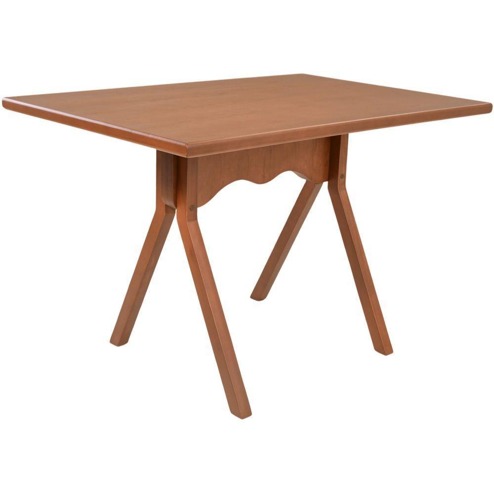 Mesa Gourmet Retangular Pequena Restaurante Em Madeira Maciça Com Tampo Lâminado 120cm Castanho - 7
