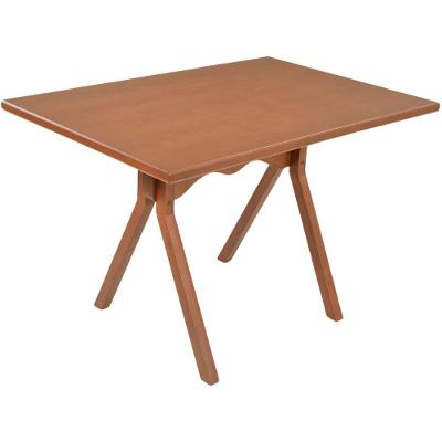 Mesa Gourmet Retangular Pequena Restaurante Em Madeira Maciça Com Tampo Lâminado 120cm Castanho