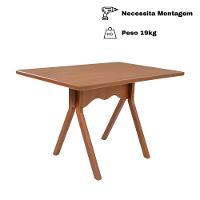 Mesa Gourmet Retangular Pequena Restaurante Em Madeira Maciça Com Tampo Lâminado 120cm Castanho - 2