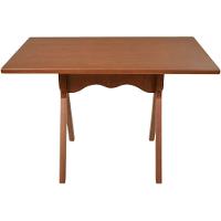 Mesa Gourmet Retangular Pequena Restaurante Em Madeira Maciça Com Tampo Lâminado 120cm Castanho