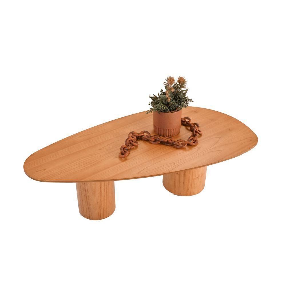 Mesa De Centro Imperial Organica Com Base Redonda Amendoa 122cm - 3