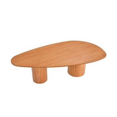 Mesa De Centro Imperial Organica Com Base Redonda Amendoa 122cm