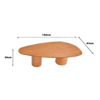 Mesa De Centro Imperial Organica Com Base Redonda Amendoa 122cm - 2