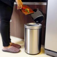 Lixeira Automatica Com Sensor 12 Litros Inox Polido Grande Cabo Usb Com Cesto Removivel Luxo Recarregavel - 3