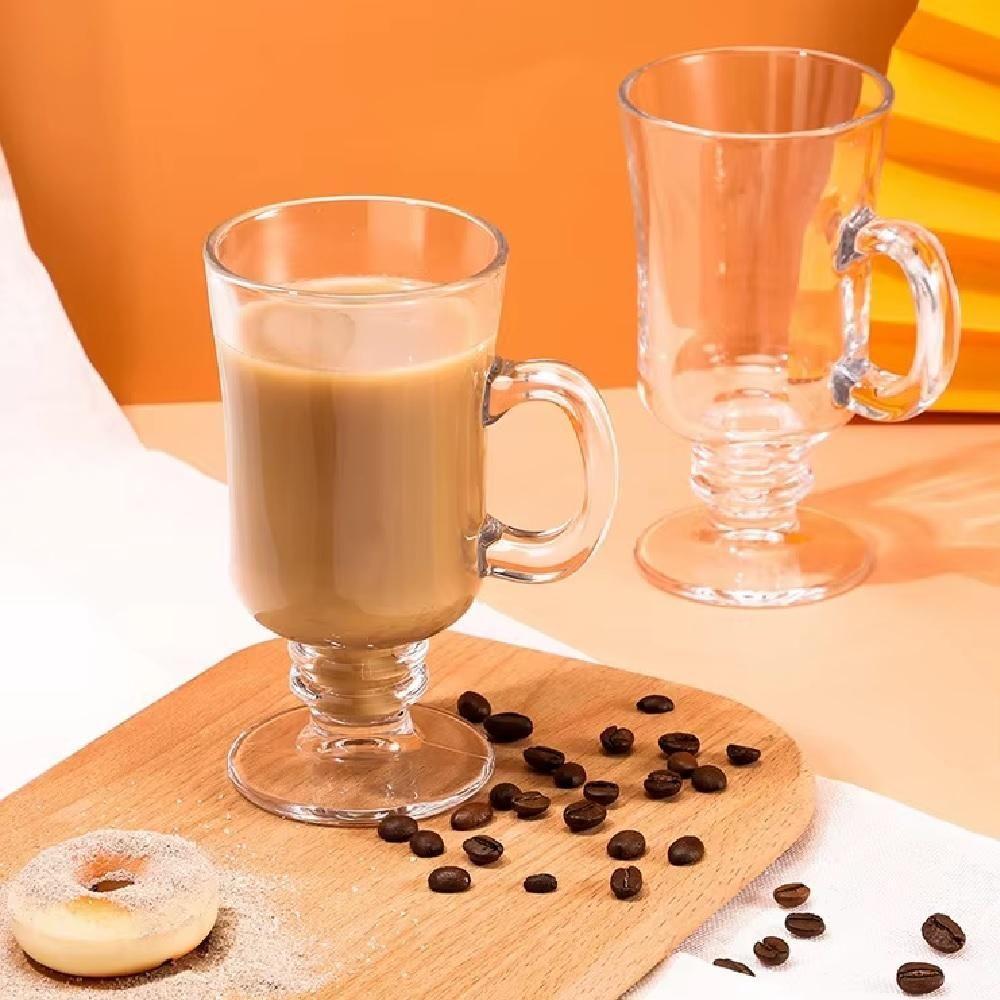 Kit 6 Caneca Cappuccino Royal Xicara De Vidro Taca Alta Cafe Chocolate Dolce Gusto Coffe 230ml Bar Restaurante - 3