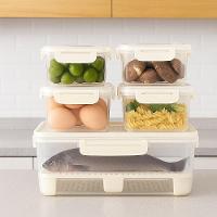 Kit 5 Potes Hermeticos Organizador Trava Lateral Geladeira Multifuncional Cesto Separador Agua Marmita Maleta Alca Livre - 2