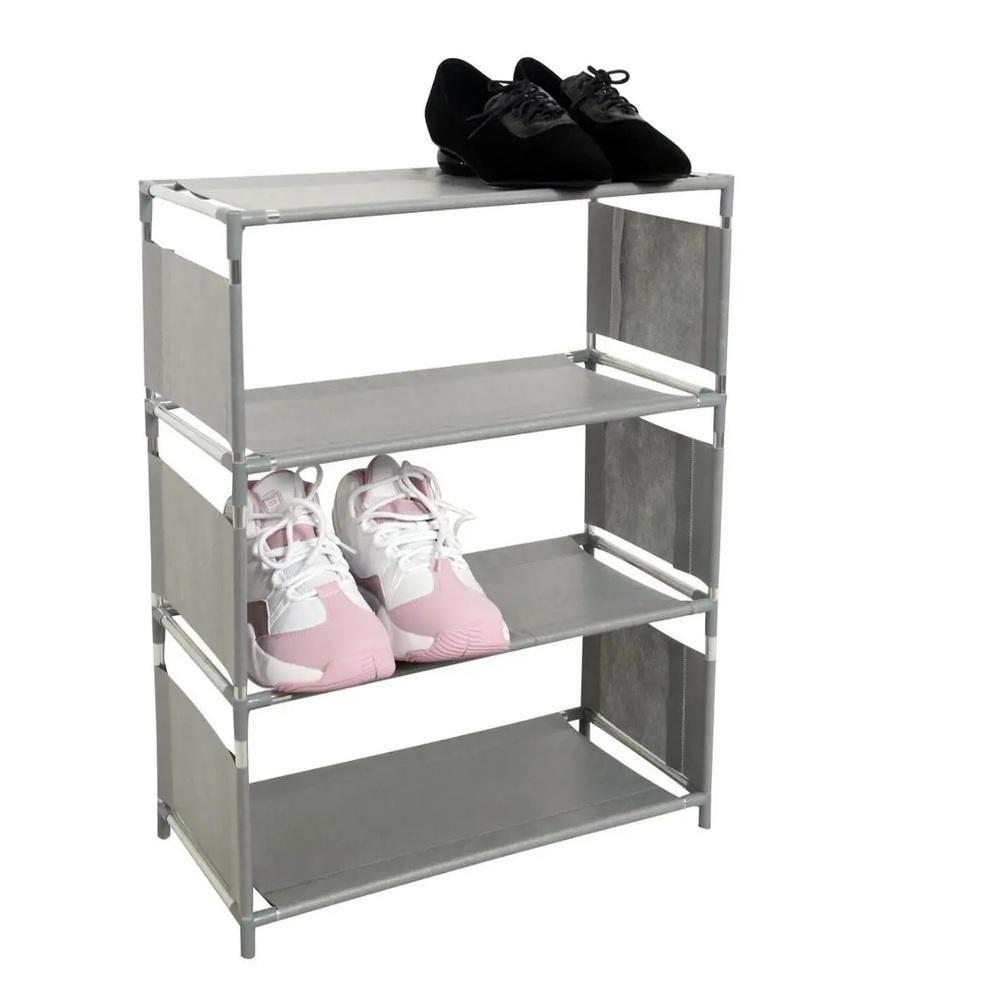 Sapateira Estante Organizador Multiuso 4 Prateleiras Tenis Brinquedos Roupas Porta Treca Lavanderia Quarto Sala - 3