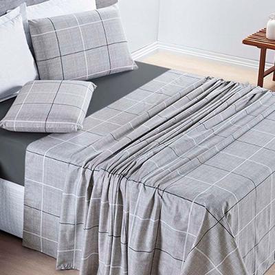 Jogo De Lençol Júlia King 4 Peças Micropercal 200 Fios - Dallas Quadriculado - 100% Poliéster