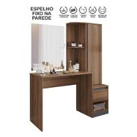 Penteadeira Com Espelho 1 Gaveta E 1 Porta Amendola/grafito Amoudi Móveis - 2